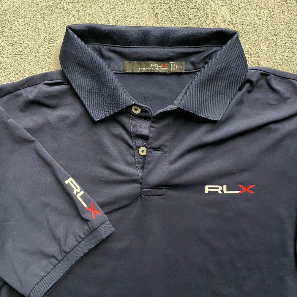 Ralph Lauren RLX Golf Polo Shirt Mens Large Navy Blue
